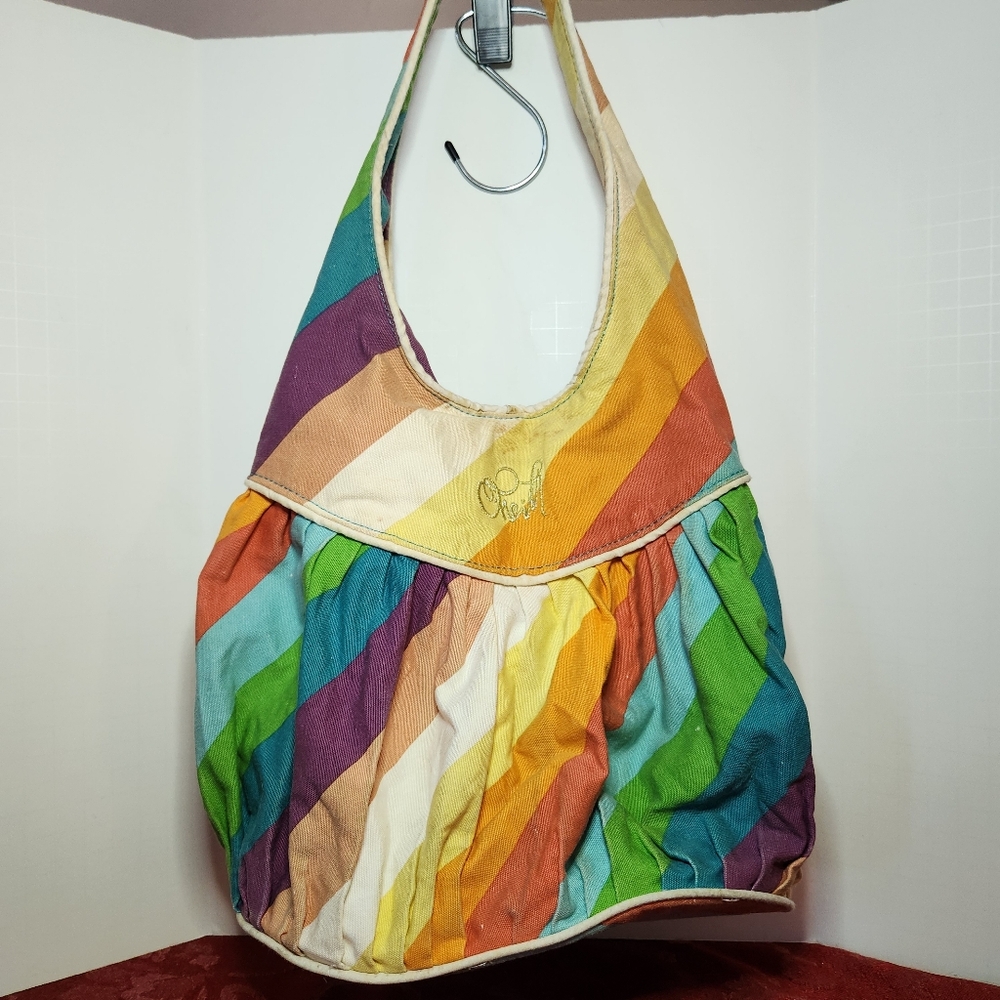 O'Neill Y2K Rainbow Chevron Stripe Canvas Shoulder Bag SEE ALL PHOTOS